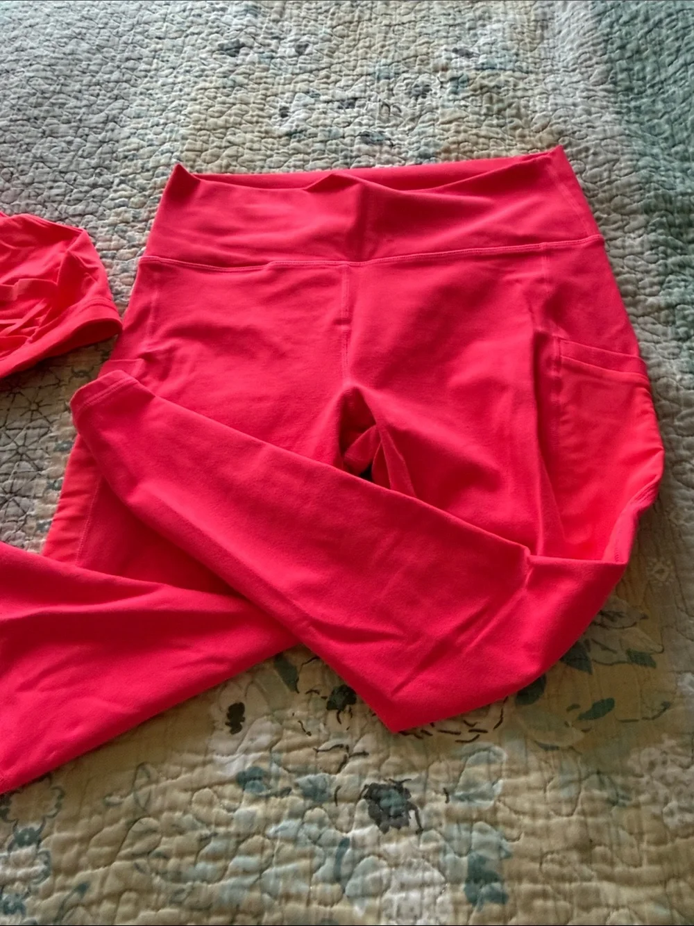 Fabletics Bright Pink Activewear Set - Sports Bra & Leggings